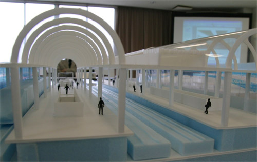 新幹線ホームのD案模型