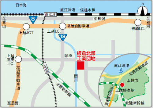 板倉北部工業団地アクセス図（画像）