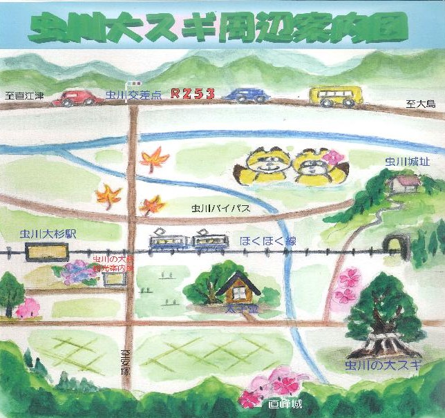虫川大杉周辺地図