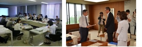委員会の様子および報告書提出の様子（写真）
