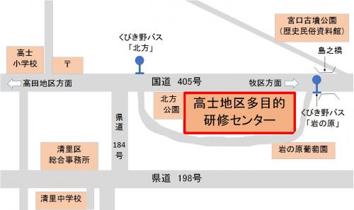 高士地区多目的研修センターの案内図