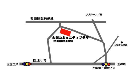 大潟コミュニティプラザ周辺図