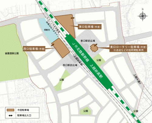 上越妙高駅市営駐車場の案内図