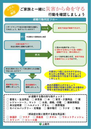 避難行動判定フロー（チラシ見本画像）
