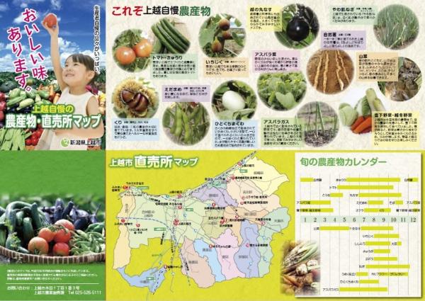 上越市農産物直売所マップ表面（画像）