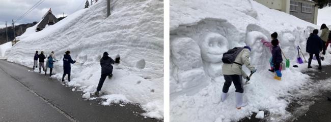 雪壁アートの作成写真