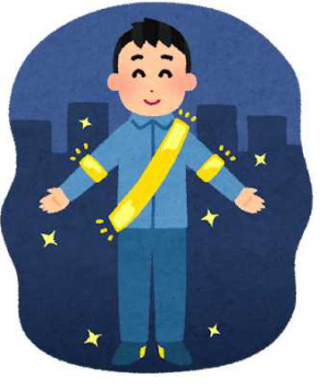 反射材を着用する男性のイラスト