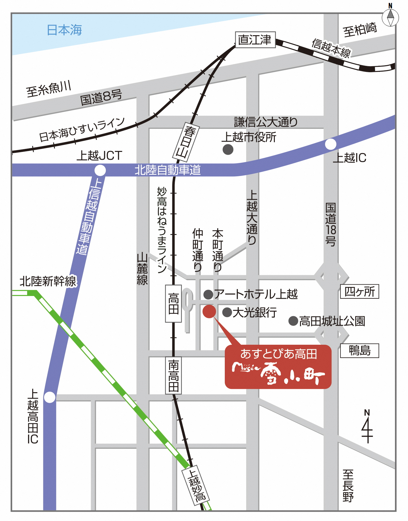 ミュゼ雪小町周辺図