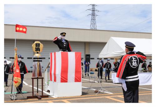 上越市消防団50周年記念大会、上越市消防点検写真