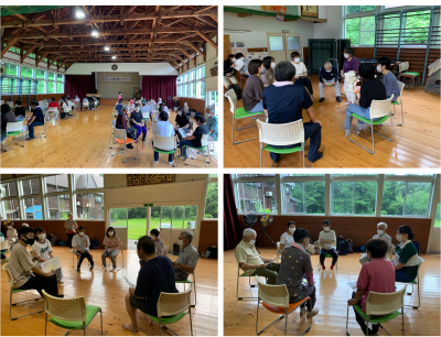 中山間地域支え隊　7月23日　活動後の意見交換会の様子（4枚組写真）