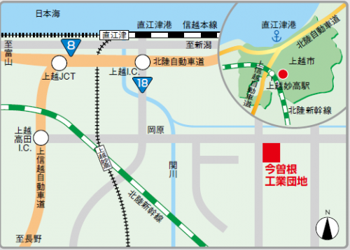 今曽根工業団地アクセス図(画像)
