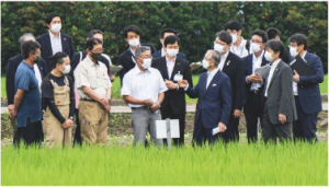 金子前農林水産大臣の現地視察の様子（写真）