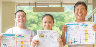 中郷中学校の生徒さん。マイ・タイムラインを作成しました（写真）