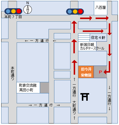 旧今井染物屋の駐車場図