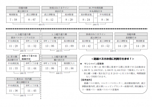 上越市内公共交通「マイ時刻表」内面サンプル（画像）