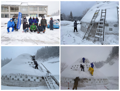 中山間地域支え隊　2月25日　牧区深山荘　活動の様子（4枚組写真）