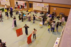 第1回地域クラブフェア　マーチングバンドのチームブース（写真）