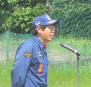 津幡　安塚方面隊長　あいさつ（写真）