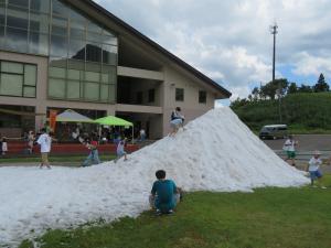 真夏に雪山出現（写真）