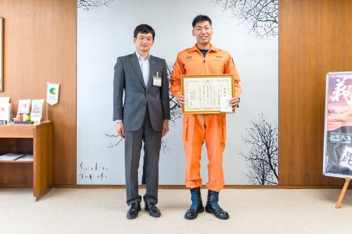 全国消防救助技術大会出場に伴う管理者表彰式(画像)