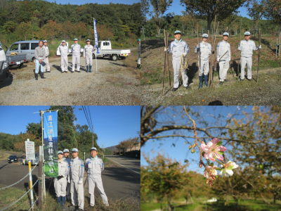 中山間地域支え隊　11月3日　柿崎区上中山　作業の様子（4枚組写真）