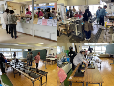 中山間地域支え隊 12月2日 板倉区筒方 新そばまつりボランティア 作業の様子(写真)