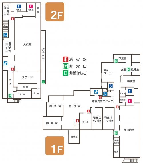 市民いこいの家　内部施設案内図（画像）