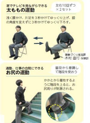 太ももの運動とお尻の運動（図解）