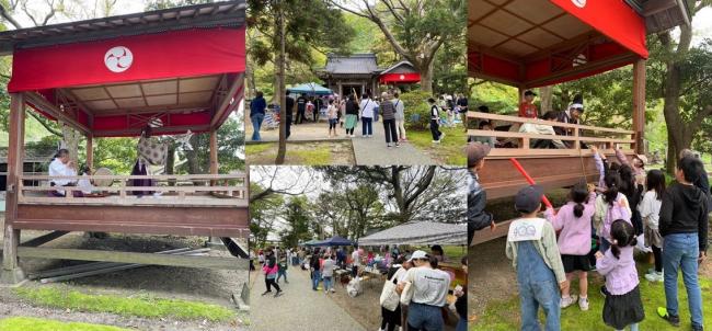 小泊地区での春祭りに参加した方々の様子（5枚組写真）