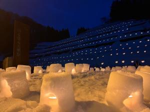 ほくほく大島駅前の灯の回廊の様子（写真）