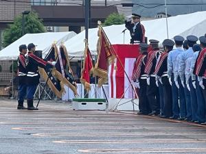 上越市消防点検　開会式の様子（写真）