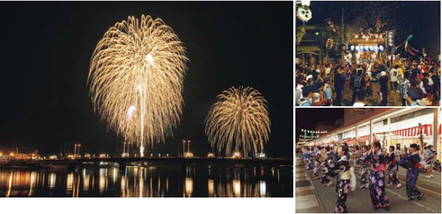 花火とお祭りの風景（写真）