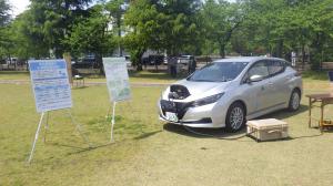 電気自動車の展示の様子（写真）
