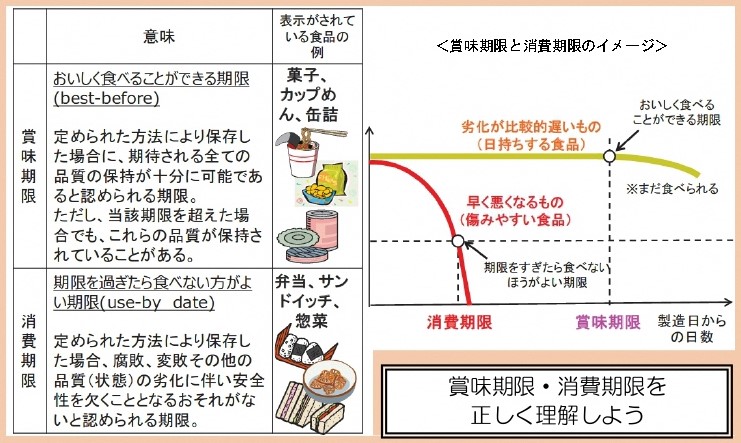 賞味期限・消費期限を正しく理解しよう（図解）