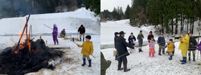 さいの神行事に参加する子供たち。（写真）