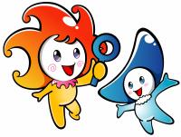 浦項市のキャラクターヨノとセオ（写真）