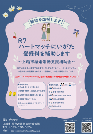 結婚活動支援補助金チラシ（画像）