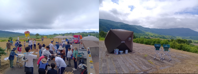 テントサウナと祭りの様子(写真)