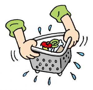 生ごみの水を切るイラスト