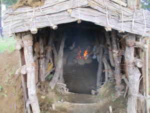 石器を焼きます（写真）