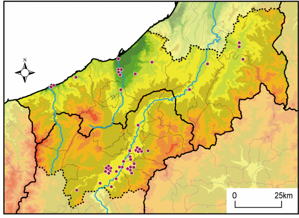 信越県境エリアのみそ醸造所の分布図(画像)