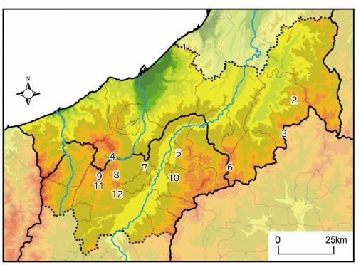 信越県境エリアの主な霊山の分布図（画像）