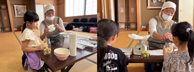 梅シロップ作りの様子(写真)