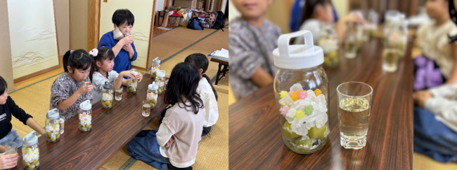 梅シロップジュース試飲の様子(写真)