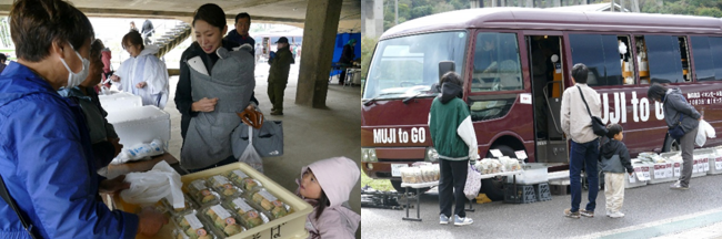 マルシェでの買い物を楽しむ人々の様子（写真）