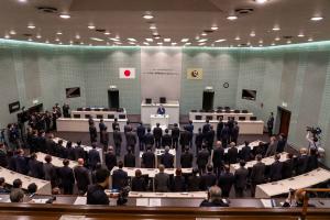 職員への訓辞の写真