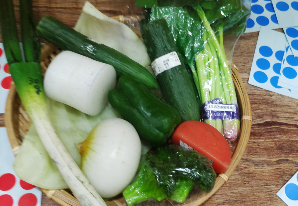 一日に必要な野菜の分量の見本（写真）