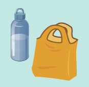 水筒とエコバッグのイラスト