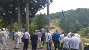 山地災害防止キャンペーン　現地説明の様子（写真）