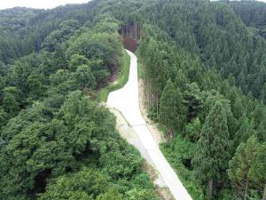 林道大町躰畑線を航空から見た写真